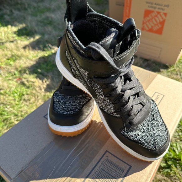 Nike Lunar Force 1 Flyknit Workboot Black/White-Wolf Grey Men's 7 855984-001 - Picture 2 of 3